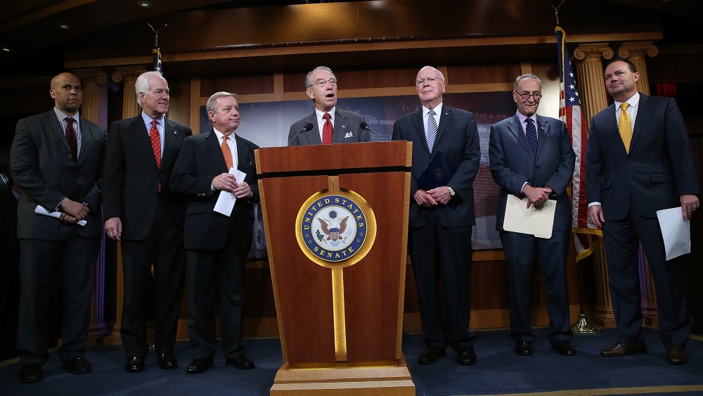 Senate Judiciary Committee Chairman Sen. Chuck Grassley speaks during a press conference at the U.S. Capitol announcing a bipartisan effort to reform the criminal justice system, Oct. 1, 2015 in Washington, DC. (Photo by Win McNamee/Getty)