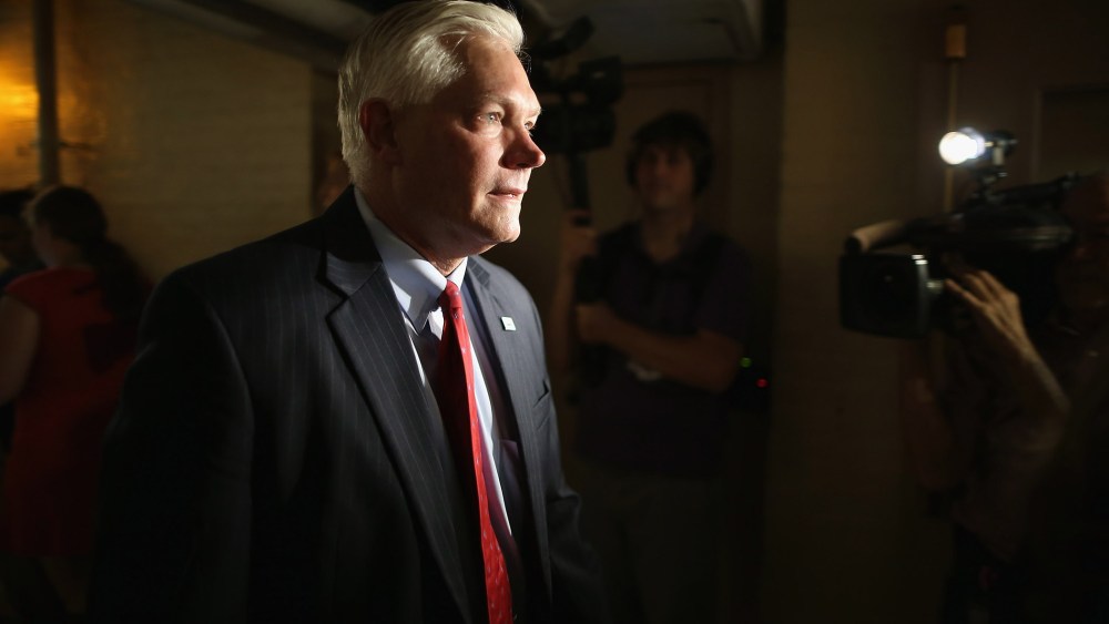 Rep. Pete Sessions (R-TX) heads for House Republican caucus meeting in the basement of the U.S. Capitol Oct. 9, 2015 in Washington, D.C. (Photo by Chip Somodevilla/Getty)