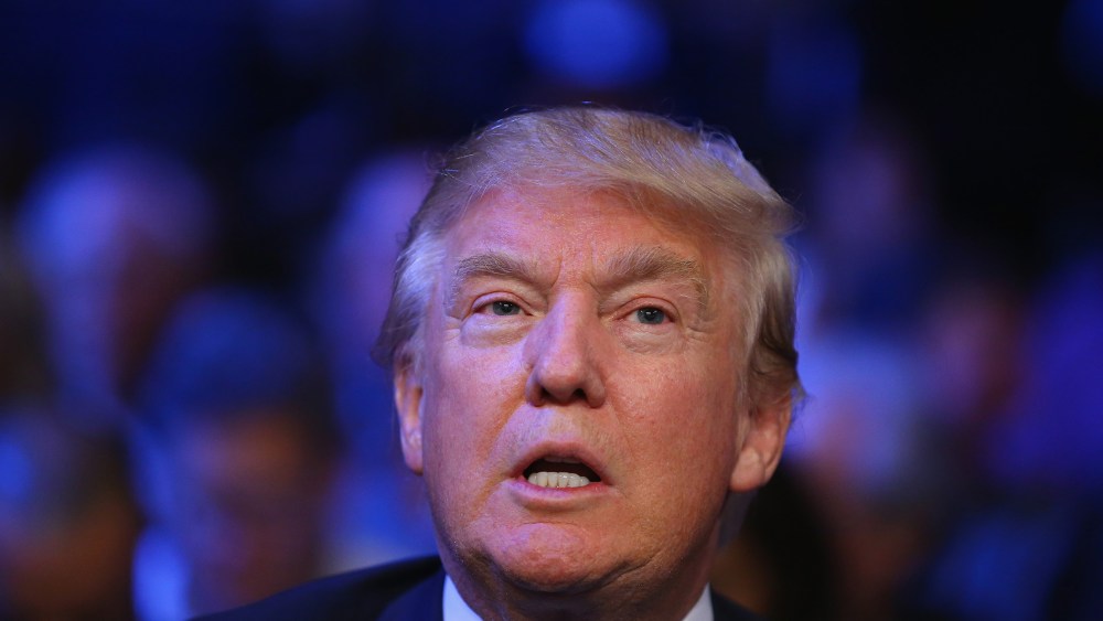Presidential candidate Donald Trump attends the fight between Gennady Golovkin against David Lemieux for their WBA/WBC interim/IBF middleweight title unification bout at Madison Square Garden, Oct. 17, 2015 in New York City. (Photo by Al Bello/Getty)