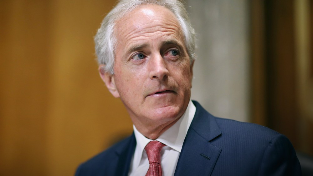 Senate Foreign Relations Committee Chairman Bob Corker (R-TN) delivers opening remarks at the start of a hearing in the Dirksen Senate Office building on Capitol Hill, Oct. 20, 2015 in Washington, DC. (Photo by Chip Somodevilla/Getty)