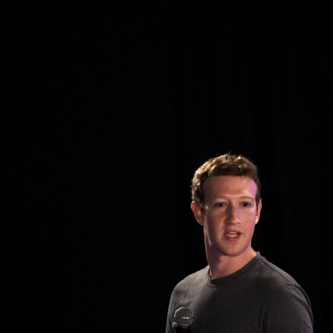 Facebook chief executive and founder Mark Zuckerberg speaks during a 'town-hall' meeting at the Indian Institute of Technology (IIT) in New Delhi, Oct. 28, 2015. (Photo by Money Sharma/AFP/Getty)