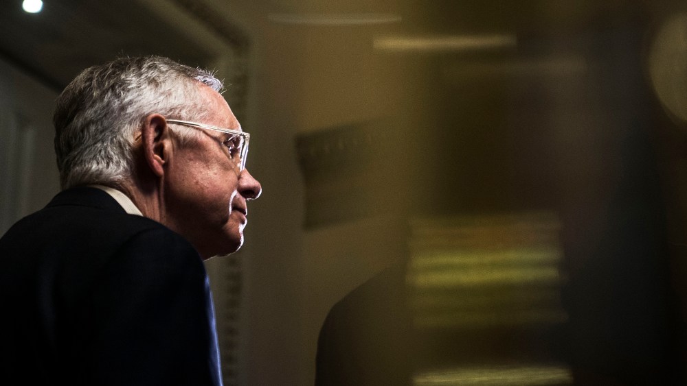 Senate Minority Leader Harry Reid (D-NV) speaks to reporters at the Capitol on Oct. 28, 2015 in Washington, D.C. (Photo by Gabriella Demczuk/Getty)