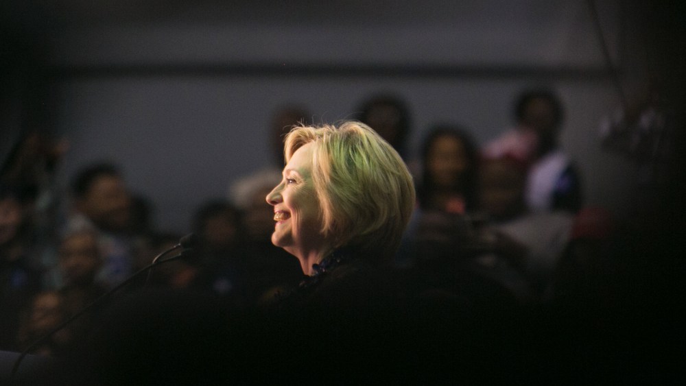 Democratic presidential candidate Hillary Clinton speaks during an "African Americans For Hillary" rally at Clark Atlanta University on Oct. 30, 2015 in Atlanta, Ga. (Photo by Jessica McGowan/Getty)