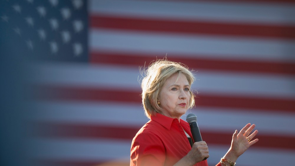 Democratic presidential candidate Hillary Clinton speaks to guests at a campaign event on Nov. 3, 2015 in Coralville, Iowa. (Photo by Scott Olson/Getty)