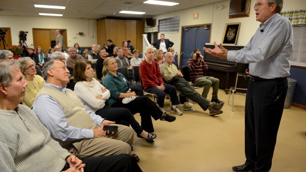 Republican presidential candidate Jeb Bush speaks during a meet and greet at the Lions Club on Nov. 4, 2015 in Moultonborough, N.H. (Photo by Darren McCollester/Getty)