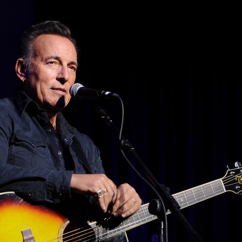 Musician Bruce Springsteen performs on stage on Nov. 10, 2015 in New York City. (Photo by Ilya S. Savenok/Getty)