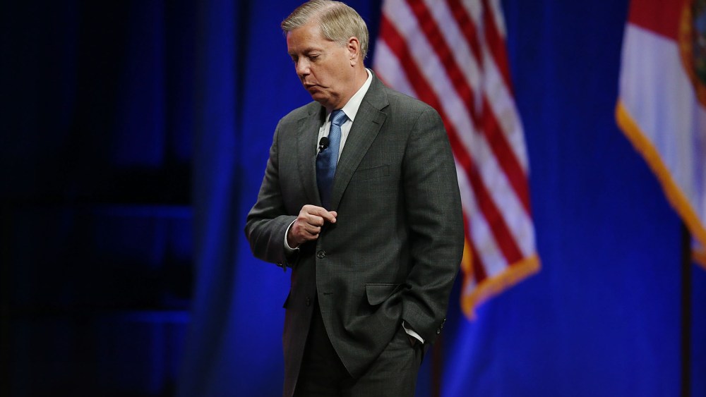 Republican presidential candidate Sen. Lindsey Graham (R-SC) speaks during the Sunshine Summit conference being held at the Rosen Shingle Creek on Nov. 13, 2015 in Orlando, Fla. (Photo by Joe Raedle/Getty)