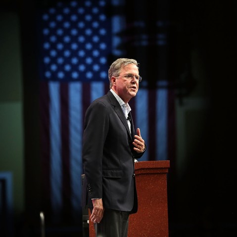 Republican presidential candidate former Florida Gov. Jeb Bush speaks during a conference, Nov. 13, 2015 in Orlando, Fla. (Photo by Joe Raedle/Getty)
