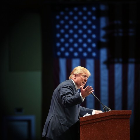 Republican presidential candidate Donald Trump speaks during the Sunshine Summit conference on Nov. 13, 2015 in Orlando, Fla. (Photo by Joe Raedle/Getty)