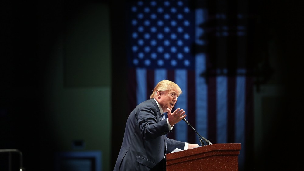 Republican presidential candidate Donald Trump speaks during the Sunshine Summit conference on Nov. 13, 2015 in Orlando, Fla. (Photo by Joe Raedle/Getty)