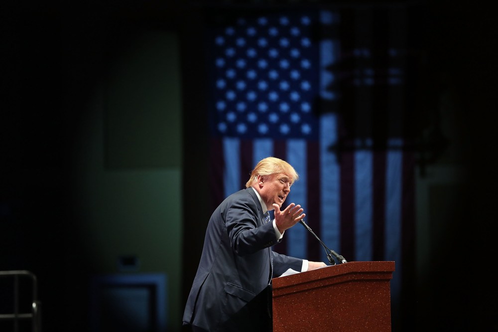Republican presidential candidate Donald Trump speaks during the Sunshine Summit conference on Nov. 13, 2015 in Orlando, Fla. (Photo by Joe Raedle/Getty)