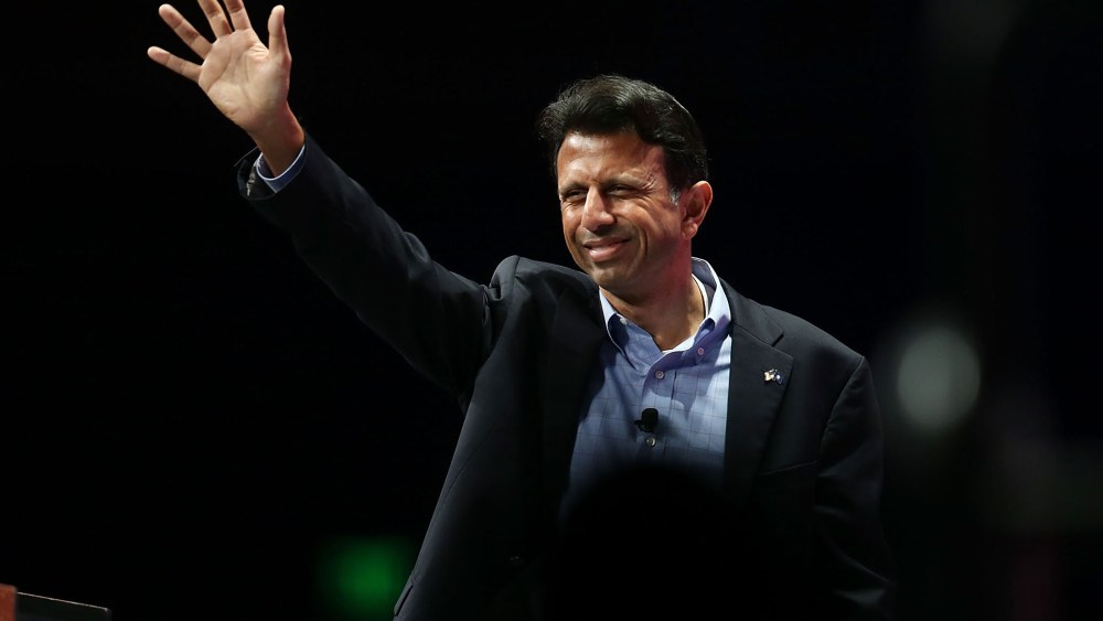 Republican presidential candidate Louisiana Governor Bobby Jindal speaks during the Sunshine Summit conference being held at the Rosen Shingle Creek on Nov. 14, 2015 in Orlando, Fla. (Photo by Joe Raedle/Getty)