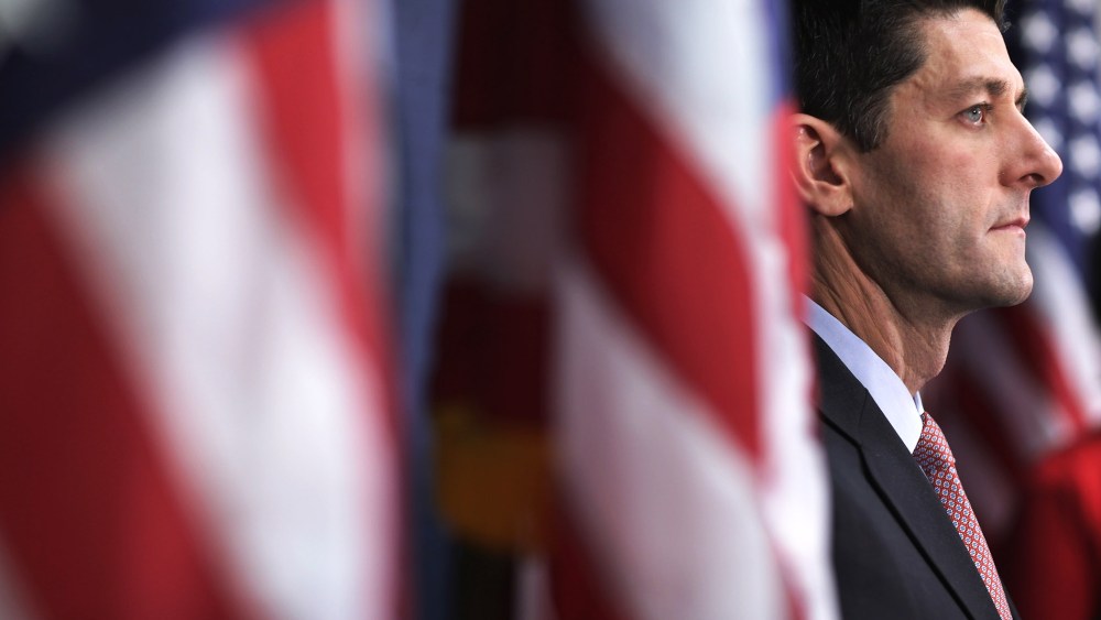 Speaker of the House Paul Ryan (R-WI) holds a news briefing following the weekly Republican Conference meeting at the U.S. Capitol on Nov. 16, 2015 in Washington, D.C. (Photo by Chip Somodevilla/Getty)