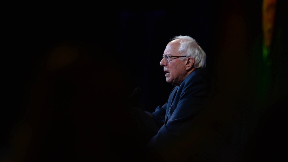 Democratic Presidential candidate Bernie Sanders speaks at the Jefferson Jackson Dinner at the Radisson Hotel, Nov. 29, 2015 in Manchester, N.H. (Photo by Darren McCollester/Getty)