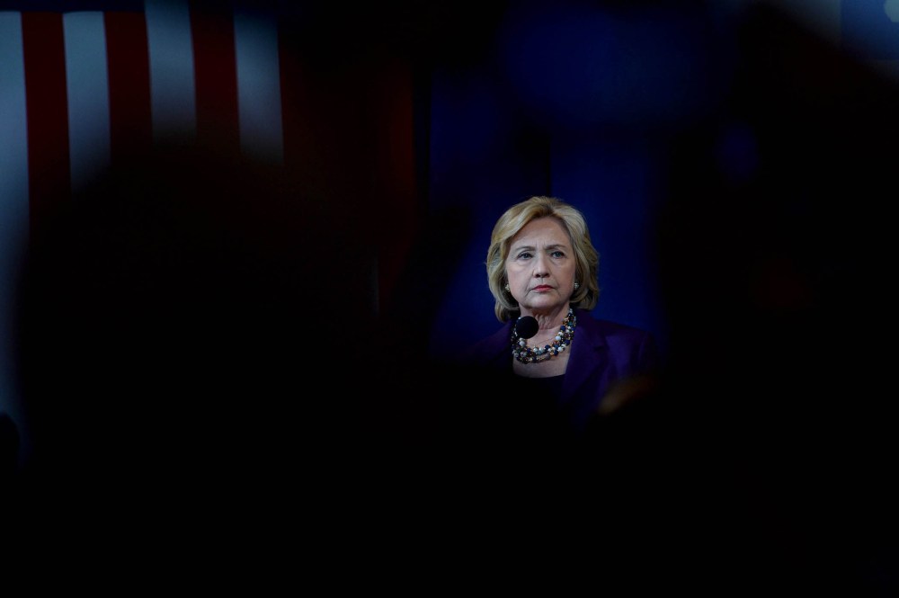 Democratic Presidential candidate Hillary Clinton speaks at the Jefferson Jackson Dinner at the Radisson Hotel Nov. 29, 2015 in Manchester, N.H. (Photo by Darren McCollester/Getty)