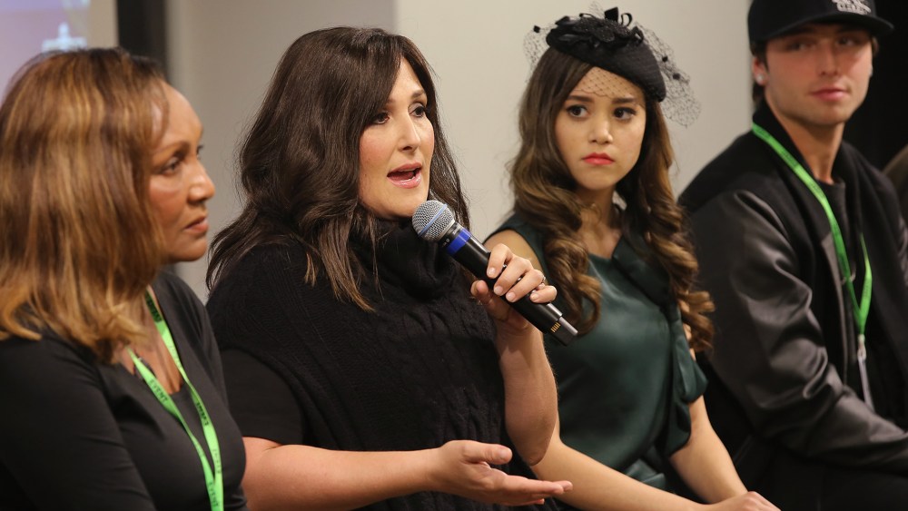 From left, Marie Da Silva, Ricki Lake, Megan Nicole and Wesley Stromberg speak onstage at the launch of #TREATMENTFORALL at the Facebook Office on Nov. 30, 2015 in New York City. (Photo by Neilson Barnard/Getty)