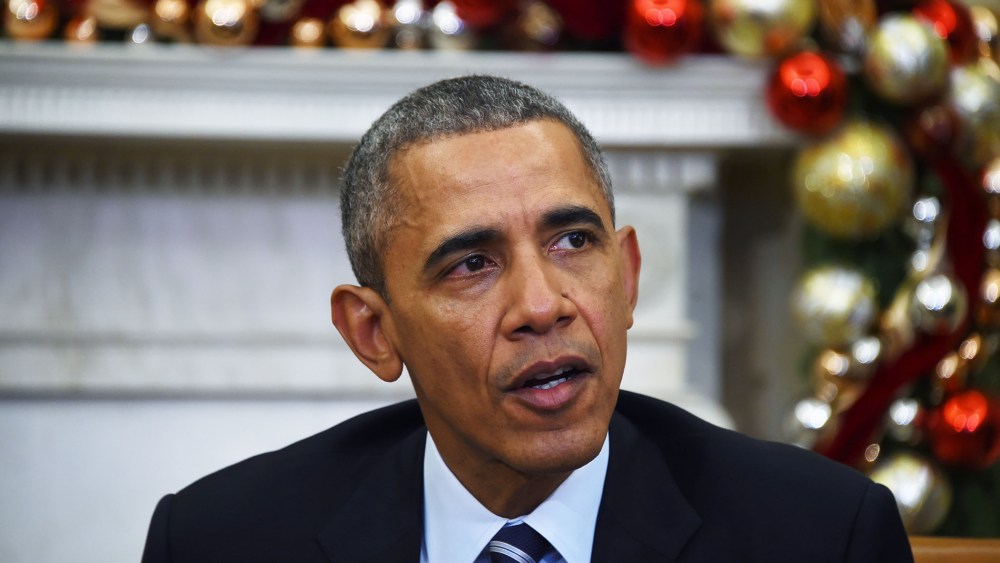 President Barack Obama speaks on U.S. gun violence at the White House, Dec. 3, 2015. The statement comes one day after 14 people were killed in San Bernardino, Calif. (Photo by Jim Watson/AFP/Getty)