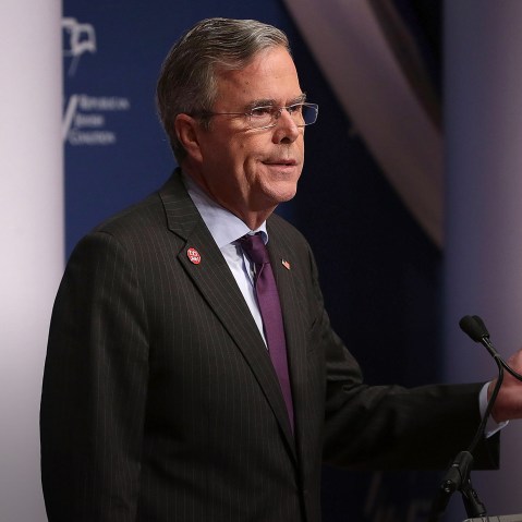 Republican presidential candidate and former Florida Governor Jeb Bush addresses the RJC, Dec. 3, 2015 in Washington, DC. (Photo by Alex Wong/Getty)