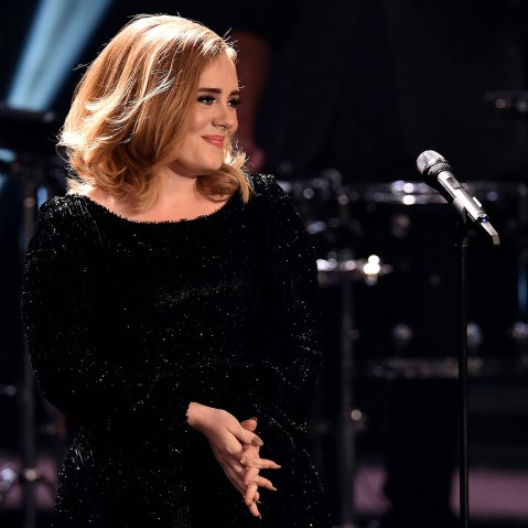 Adele attends an event on Dec. 6, 2015 in Cologne, Germany. (Photo by Sascha Steinbach/Getty)