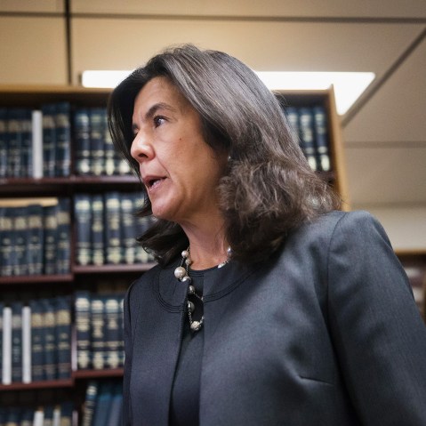 Cook County State's Attorney Anita Alvarez discusses the shooting of Ronald Johnson by Chicago police officer George Hernandez on Dec. 7, 2015 in Chicago, Ill. (Photo by Scott Olson/Getty)