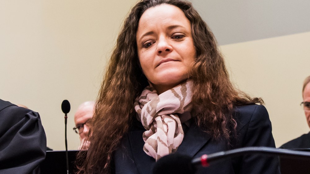 Beate Zschaepe, the main defendant in the NSU neo-Nazi murder trial waits for day 249 of the trial to start at the Oberlandgericht courthouse on Dec. 9, 2015 in Munich, Germany. (Photo by Joerg Koch/Getty)