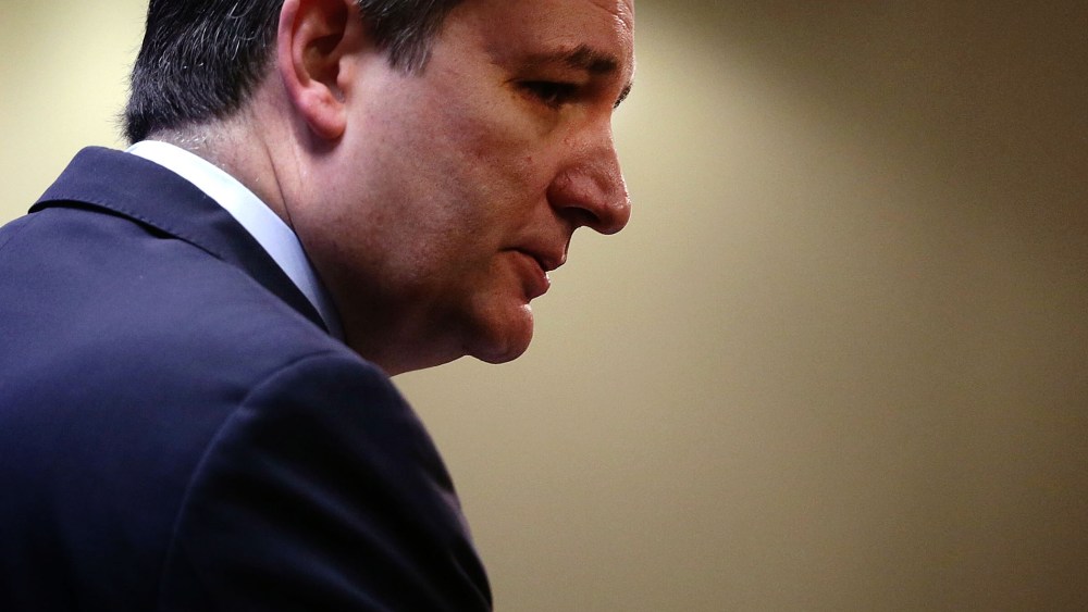 Republican presidential candidate Sen. Ted Cruz (R-TX) speaks at the Heritage Foundation Dec. 10, 2015 in Washington, DC. (Photo by Alex Wong/Getty)