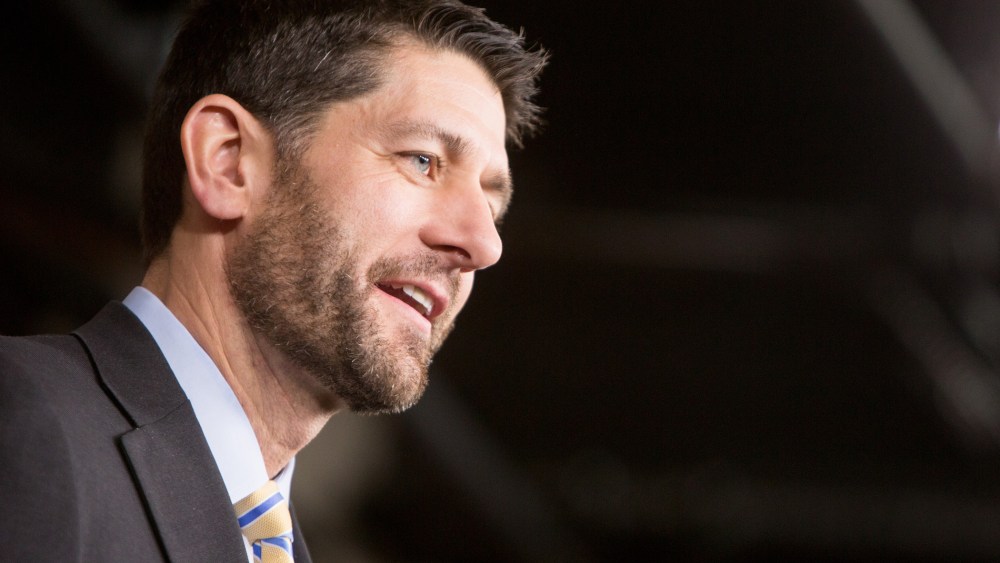 House Speaker Paul Ryan (R-WI) holds his weekly press briefing on Capitol Hill on Dec. 10, 2015 in Washington, D.C. (Photo by Allison Shelley/Getty)