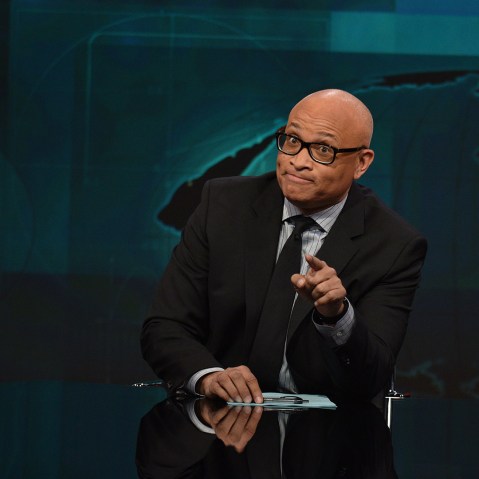 Host Larry Wilmore on "The Nightly Show With Larry Wilmore" on Jan. 5, 2016 in New York City. (Photo by Bryan Bedder/Getty)