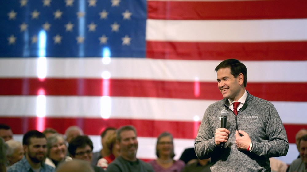 Republican presidential candidate Sen. Marco Rubio (R-FL) speaks to guests and supporters during a campaign stop at Bev's On The River Restaurant on Jan. 30, 2016 in Sioux City, Ia. (Photo by Christopher Furlong/Getty)