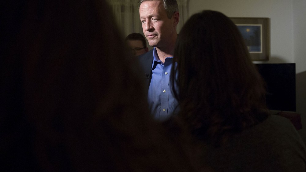 Martin O'Malley, former governor of Maryland and 2016 Democratic presidential candidate, speaks to the media during a campaign event at a private residence in Boone, Ia., Jan. 30, 2016. (Photo by Daniel Acker/Bloomberg/Getty)