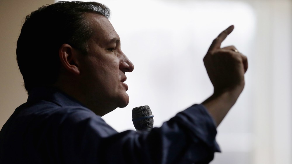Republican presidential candidate Sen. Ted Cruz (R-TX) answers questions during a campaign town hall meeting at the Crossing Life Church Feb. 2, 2016 in Windham, N.H. (Photo by Chip Somodevilla/Getty)