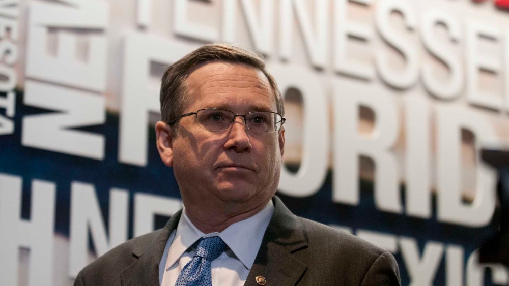 Sen. Mark Kirk (R-IL) attends the unveiling of a multi-state program to combat opioid abuse in the U.S. at a Walgreens store on Feb. 9, 2016 in Washington, DC. (Photo by Gabriella Demczuk/Getty)