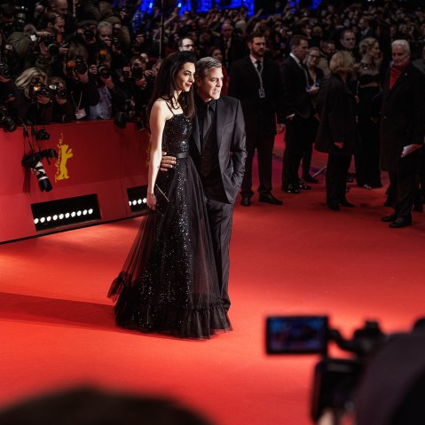 Amal Clooney and George Clooney attend the 'Hail, Caesar!' premiere during the 66th Berlinale International Film Festival at Berlinale Palace on Feb. 11, 2016 in Berlin, Germany. (Photo by Vincent Desailly/Getty)