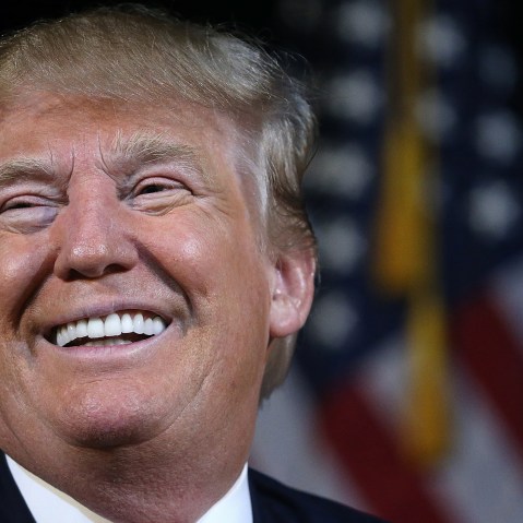 Republican presidential candidate Donald Trump speaks to voters on Feb. 17, 2016 in Bluffton, S.C. (Photo by Win McNamee/Getty)