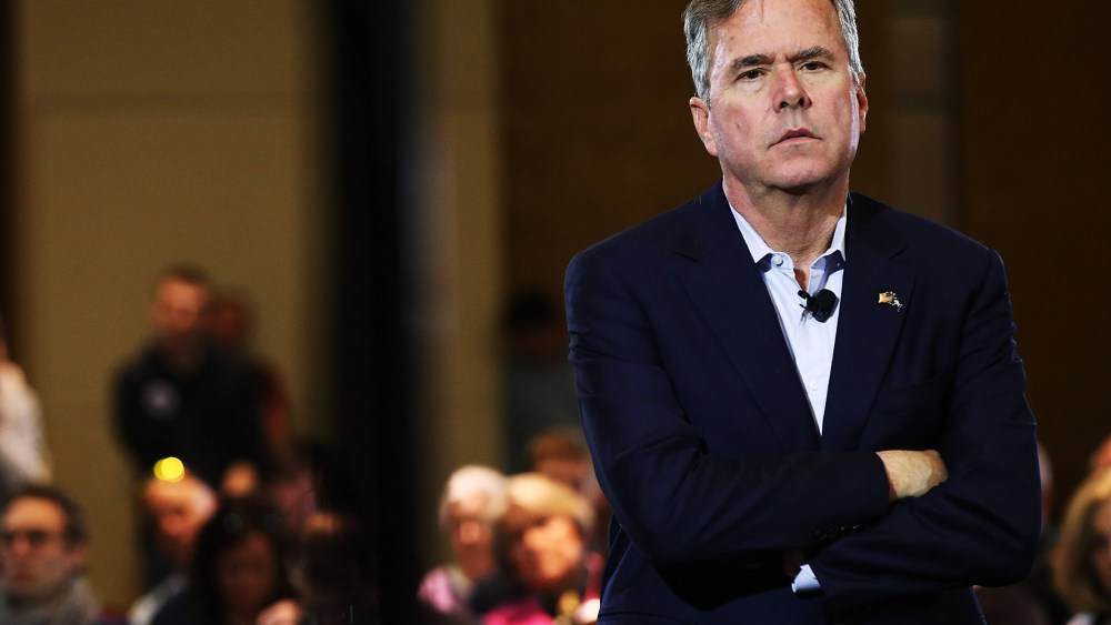 Republican presidential candidate Jeb Bush speaks to an audience of voters on Feb. 18, 2016 in Columbia, S.C. (Photo by Spencer Platt/Getty)