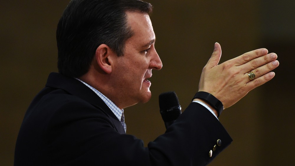 Republican presidential candidate Sen. Ted Cruz (R-TX) speaks at a rally at the Durango Hills Community Center on Feb. 22, 2016 in Las Vegas, Nev. (Photo by Ethan Miller/Getty)