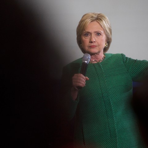 Democratic Presidential candidate Hillary Clinton holds a "Breaking Down Barriers Town Hall" at Morris College, Feb. 24, 2016 in Sumter, S.C. (Photo by Mark Makela/Getty)