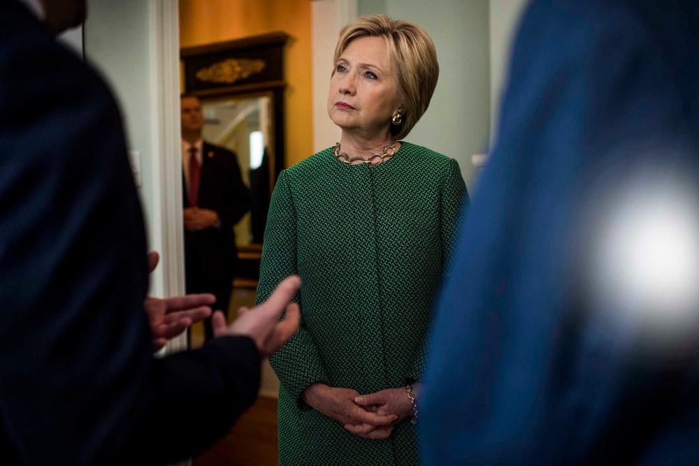 Former Secretary of State Hillary Clinton visits a South Carolina Strong non profit facility for former felons in North Charleston, S.C., Feb. 24, 2016. (Photo by Melina Mara/The Washington Post/Getty)