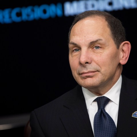 U.S. Secretary of Veterans Affairs Robert A. McDonald listens during the White House Precision Medicine Initiative Summit on Feb. 25, 2016 in Washington, DC. (Photo by Drew Angerer/Getty)
