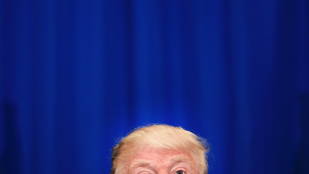 Republican presidential candidate Donald Trump speaks at a rally at the Fort Worth Convention Center on Feb. 26, 2016 in Fort Worth, Texas. (Photo by Tom Pennington/Getty)