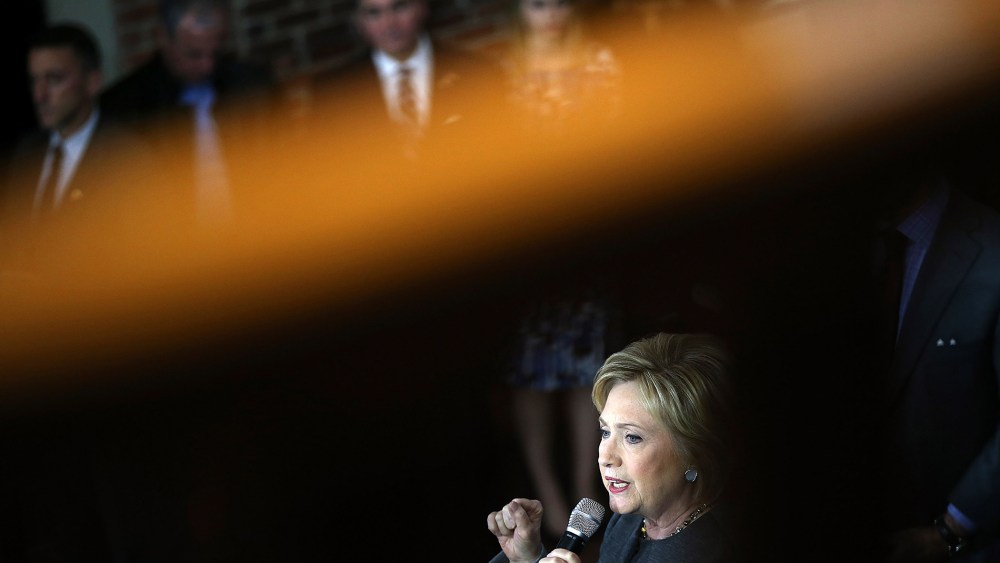 Hillary Clinton Campaigns Across U.S. Ahead Of Super Tuesday Primaries (Photo by Justin Sullivan/Getty)