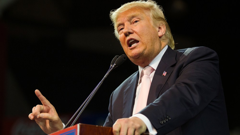 Republican presidential candidate Donald Trump speaks to supporters during a rally at Valdosta State University Feb. 29, 2016 in Valdosta, Ga. (Photo by Mark Wallheiser/Getty)