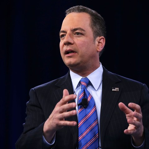 Chairman of the Republican National Committee Reince Priebus participates in a discussion during CPAC 2016 March 4, 2016 in National Harbor, Md. (Photo by Alex Wong/Getty)