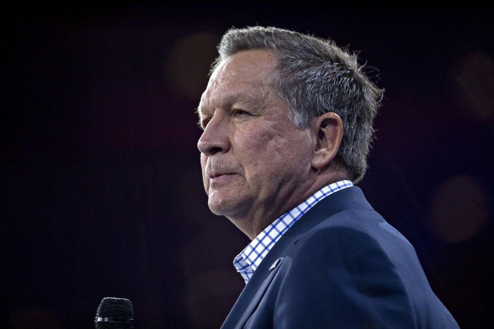 John Kasich, governor of Ohio and 2016 Republican presidential candidate, listens during an interview at the CPAC meeting in National Harbor, Md., March 4, 2016. (Photo by Andrew Harrer/Bloomberg/Getty)