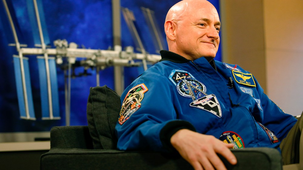 NASA Astronaut Scott Kelly speaks to the media after returning from space, at the Johnson Space Center March 4, 2016 in Houston, Texas. (Photo by Eric Kayne/Getty)