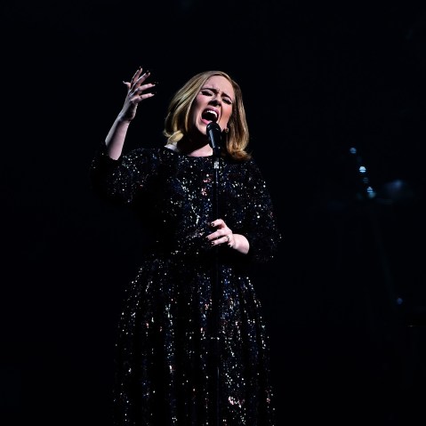 Adele performs on stage at the at 3Arena Dublin on March 4, 2016 in Dublin, Ireland. (Photo by Gareth Cattermole/Getty)