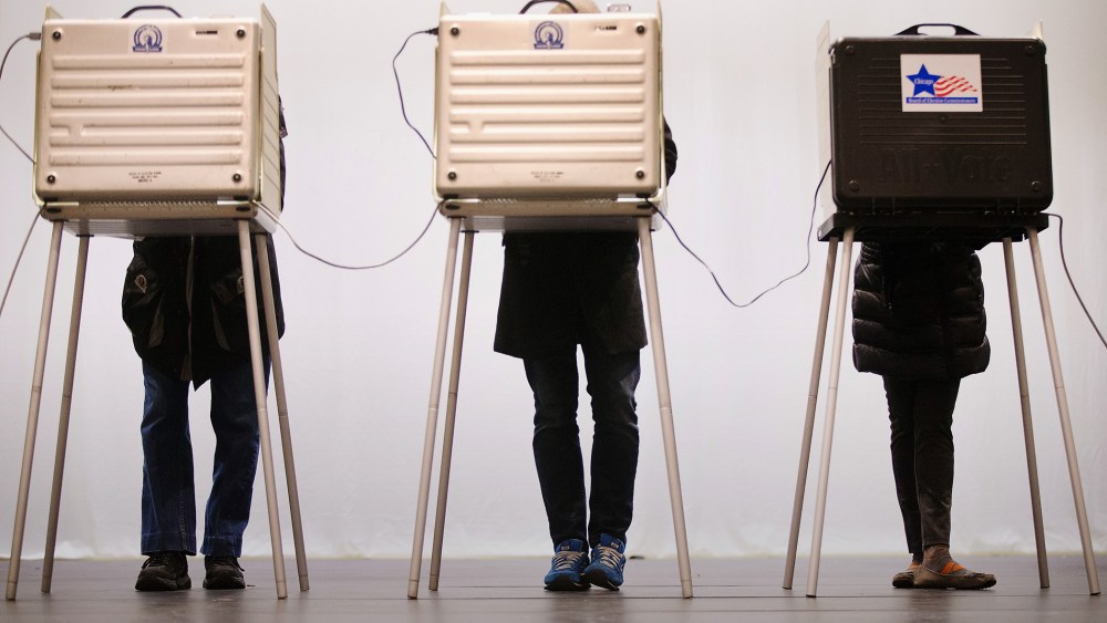 Voters casts their ballots at ChiArts High School on March 15, 2016 in Chicago, Ill. (Photo by Scott Olson/Getty)