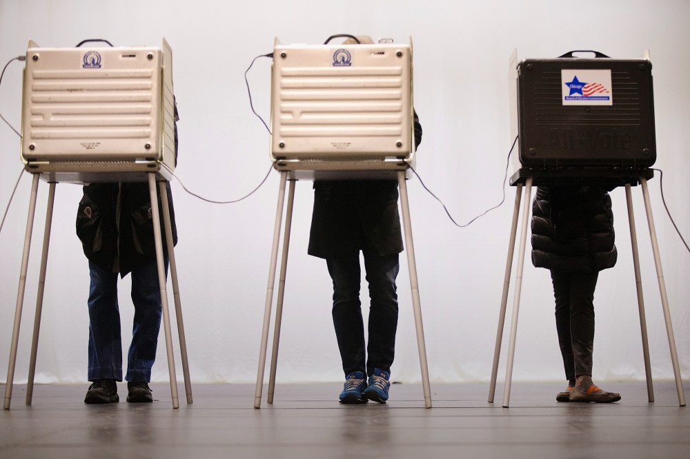 Voters casts their ballots at ChiArts High School on March 15, 2016 in Chicago, Ill. (Photo by Scott Olson/Getty)