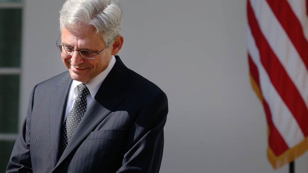 Judge Merrick B. Garland listens to President Barack Obama nominate him to the US Supreme Court, in the Rose Garden at the White House, March 16, 2016 in Washington, DC. (Photo by Mark Wilson/Getty)