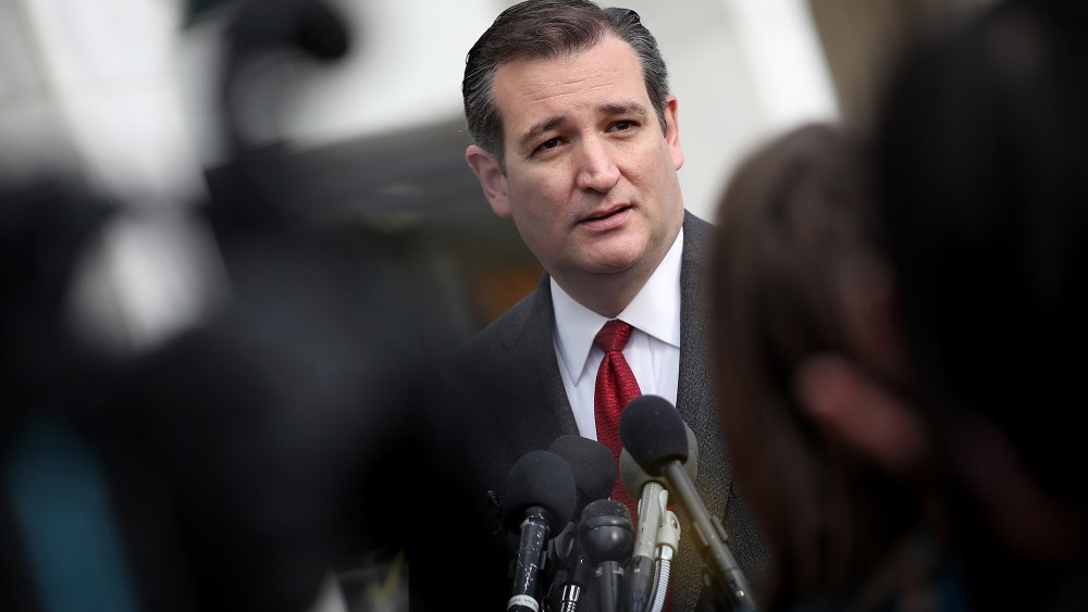 Republican presidential candidate Sen. Ted Cruz (R-TX) addresses the bombings in Brussels during remarks March 22, 2016 in Washington, DC. (Photo by Win McNamee/Getty)